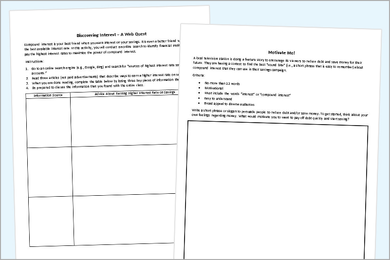 Compound interest lesson plans for high schoolers