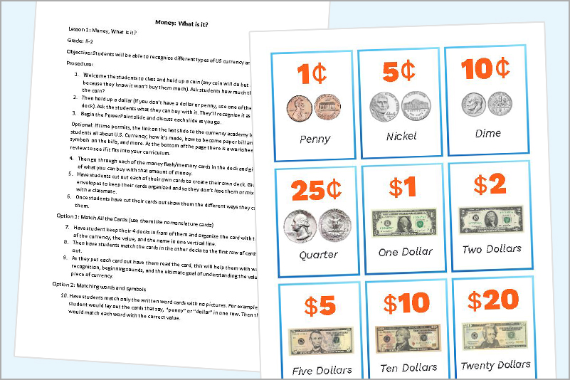 Financial literacy for kids - elementary school lesson about what money is