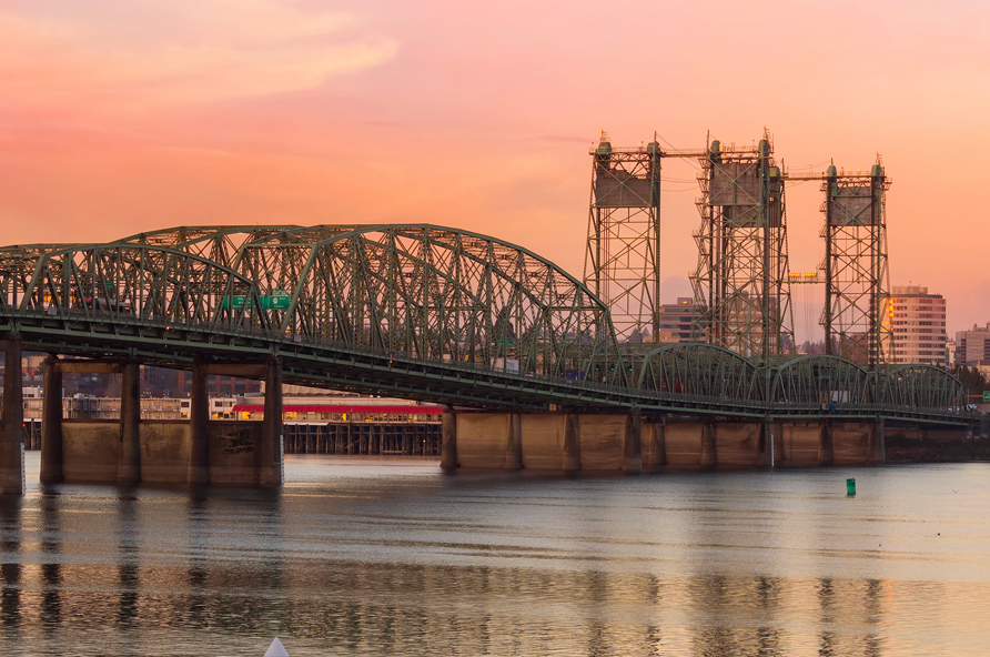 Interstate Bridge from Portland, OR, to Vancouver, WA, home of PNWFCU's Ross branch